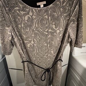 Catherine Malandrino Silver Floral Blouse